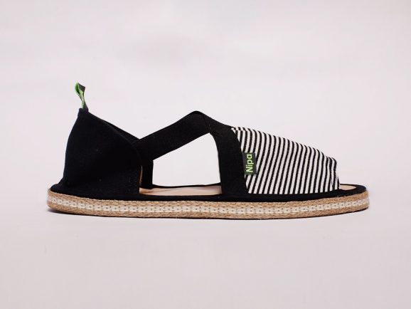 Alpargatas - Sandalia Rayas Negro -